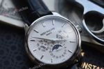 Patek Philippe Complications 5327 Swiss Cal.240 Q Movement White Face Black Band Watch 40mm 